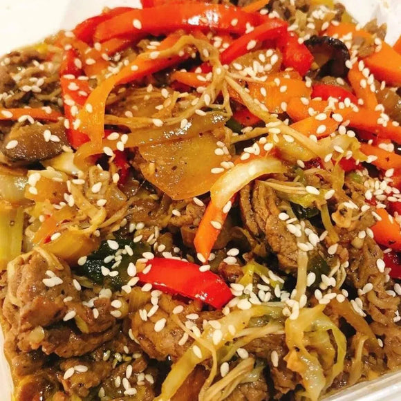 Close-up of a beef bulgogi
