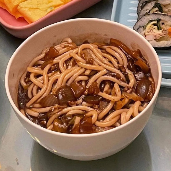 Bowl of black bean sauce noodle dish