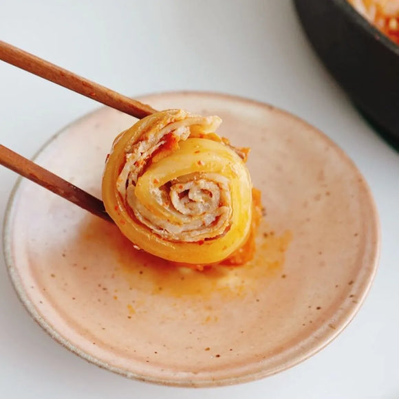 a piece of braised kimchi marajim