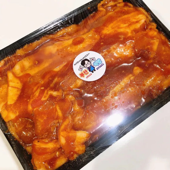 Pork Belly in Yangnyeom (mild spicy), raw meat, USDA.