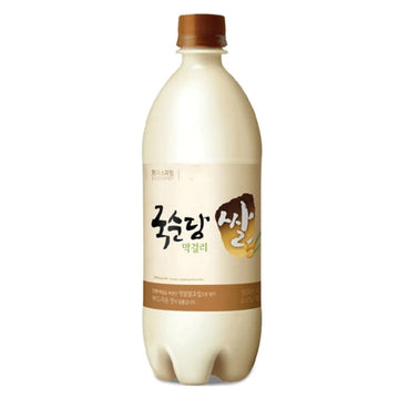 Bottle of Korean drink with a white background